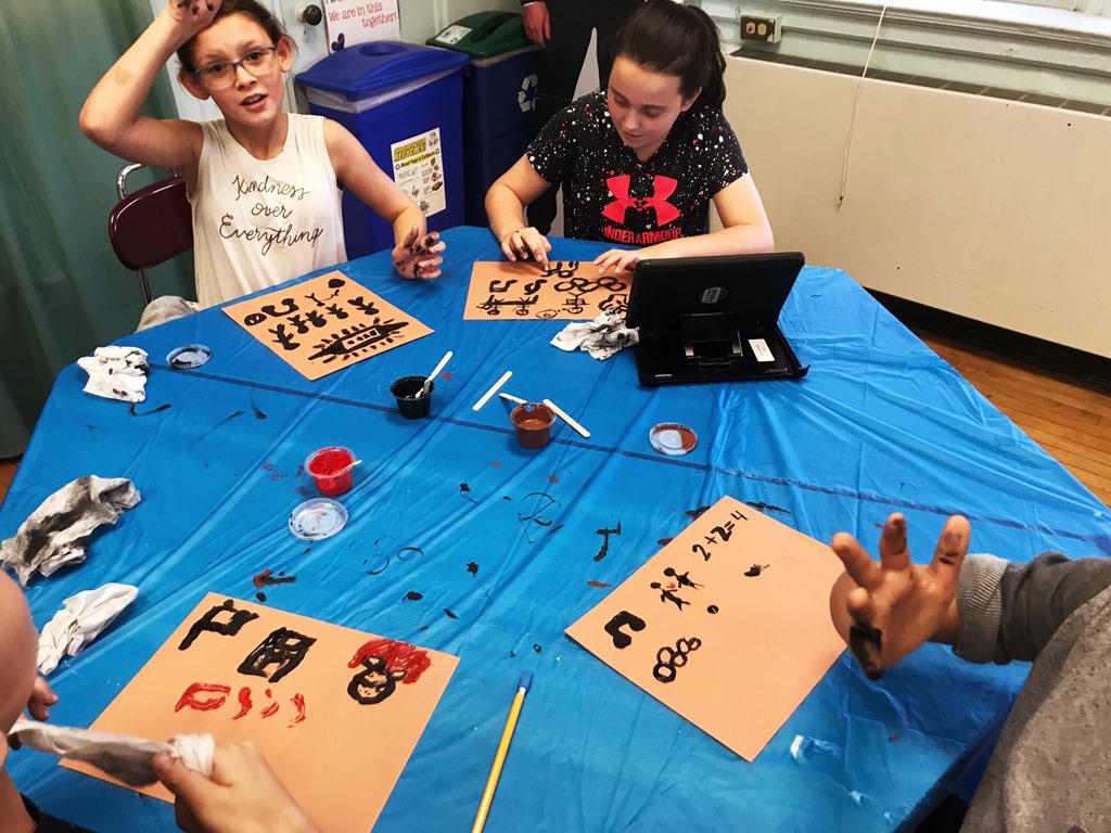 CailinCarlson's tweet image. Tomorrow, these Early Humans will become archeologists and work to decode the stories told by these symbols. They will then discuss the possible bias of archeologists’ interpretations of artifacts and its impact on our understanding of history. #MineolaProud #IntegratedCurriculum