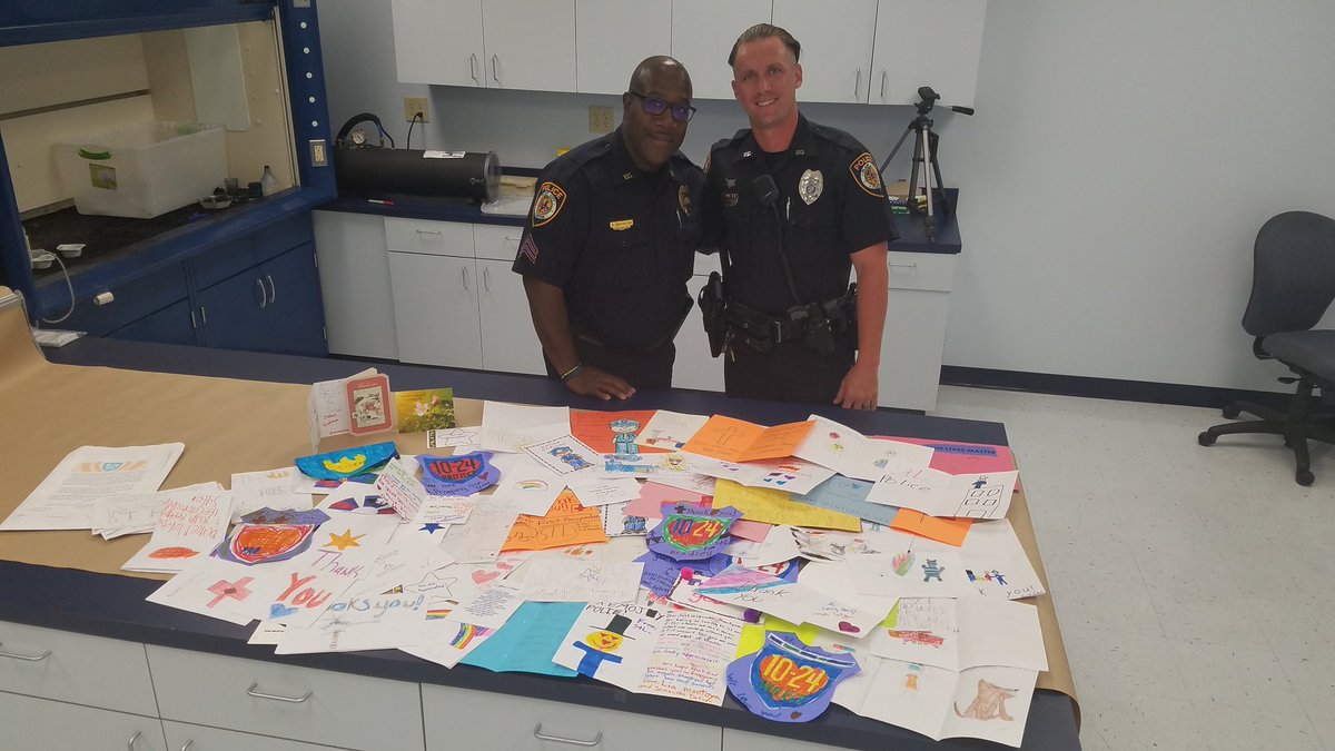 The PCPD received a visit from Rylan Budd and his Mom, Jen Budd. who brought an envelope of handmade cards from children in the Tampa area. The cards came courtesy of Spirit 90.5 FM's "10-24 Project". PCPD appreciates this gesture and thanks to all who made  this possible.