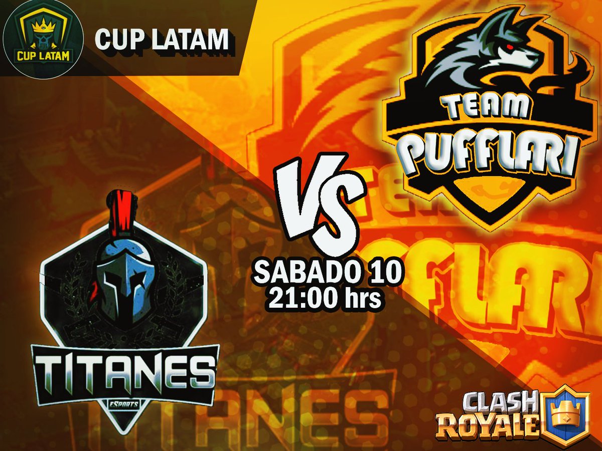 Pufflari_Clan's tweet photo. #ClashRoyale ⚔️
¡La fuerza estará de nuestro lado! 💪
📅| Sábado 10 de noviembre
⏰| 21:00 hrs 🇲🇽
🆚| @TitaneseSports_
🏆| @CupLatamCR
#GoPufflari 🧡 https://t.co/ZRfnY0mC4Z