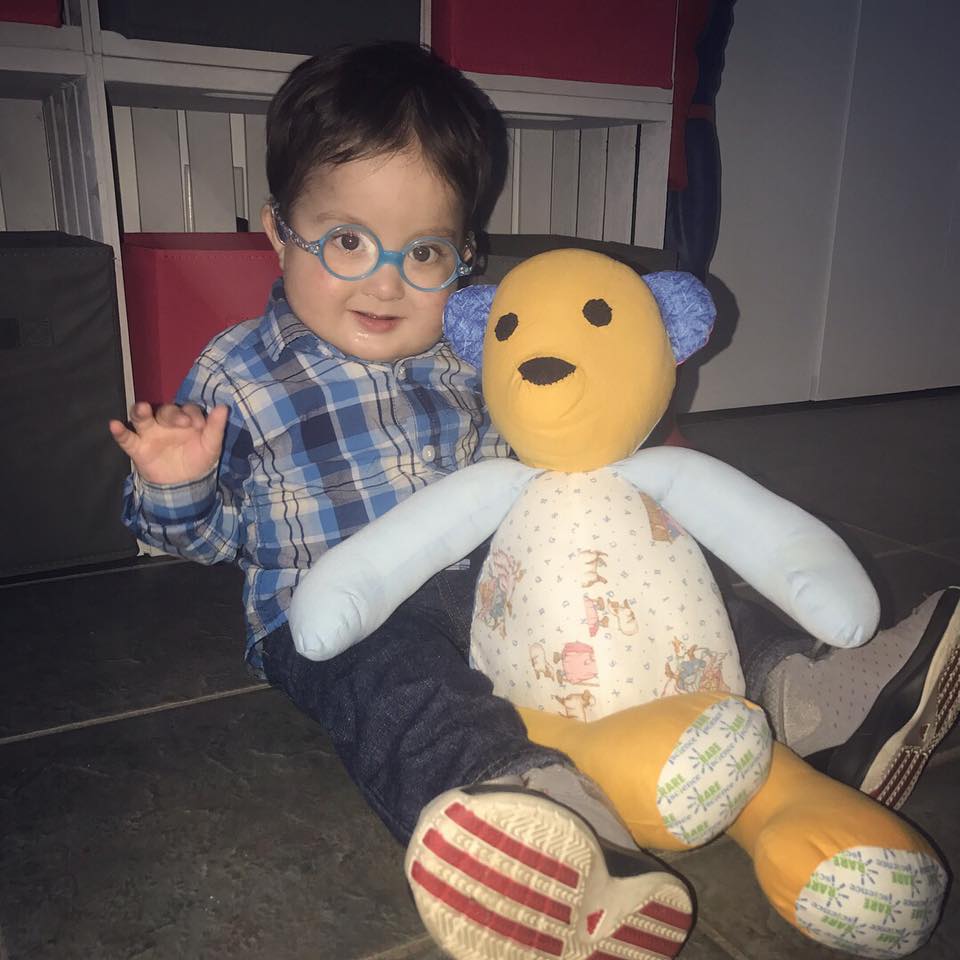 thegfpd's tweet image. Today is National Hug a Bear Day! How many of you attended our 2017 Family and Scientific Conference and received their own, special, RAREbear? Here’s PBD Warrior Thomas with his! #HugaBearDay #RAREbear #rarediseases #peroxisomaldisorders #zellweger #zellwegersyndrome
