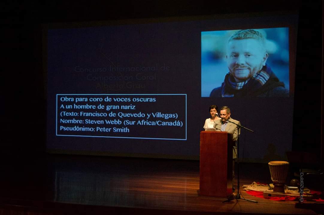 Este #16nov se llevará a cabo  el estreno digital de "A un hombre con una gran nariz", de @StevenWebbMusic,obra ganadora de la Categoría Obra para Voces Masculinas,  dentro de un conversatorio asociado al quehacer de la dirección y la #composición para #coros de voces masculinas