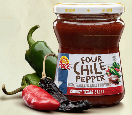 Our new Four Chile Pepper ain't no ordinary salsa. Ancho, Pasilla, Guajillo and Chipotle peppers band together to pack a bold punch of flavor to dip into. Beware, four spicy banditos are on the loose! #BanTheBland #PaceSalsa   #NationalPepperMonth #PaceChunkyTexasSalsa