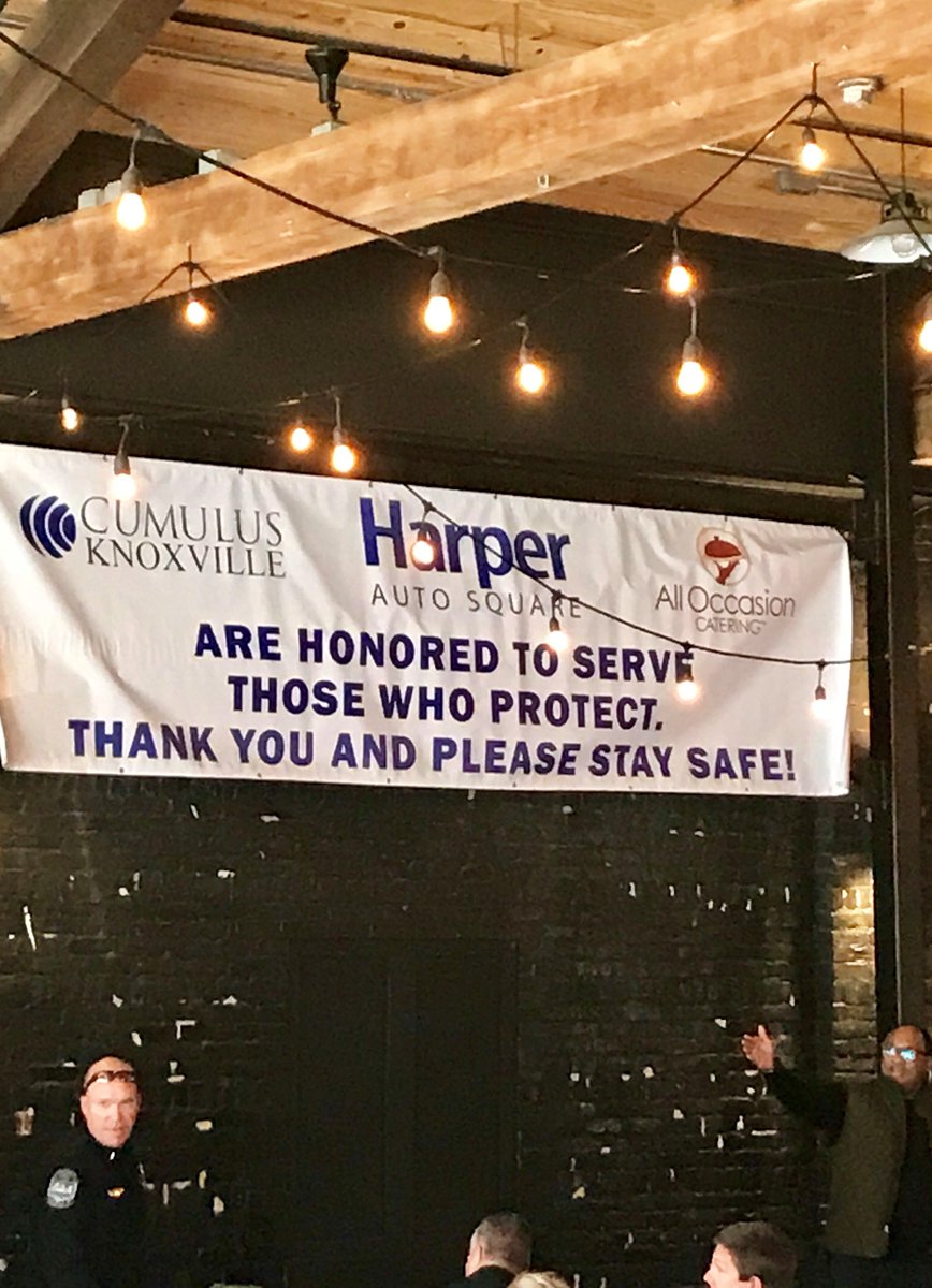 Knoxville_PD's tweet photo. Thank you All Occasion Catering, Harper Auto Square, NewsTalk 98.7 and Cumulus Knoxville for providing the third annual Serving Those Who Protect luncheon today. We greatly appreciate your support. https://t.co/4lL9xy2tOr