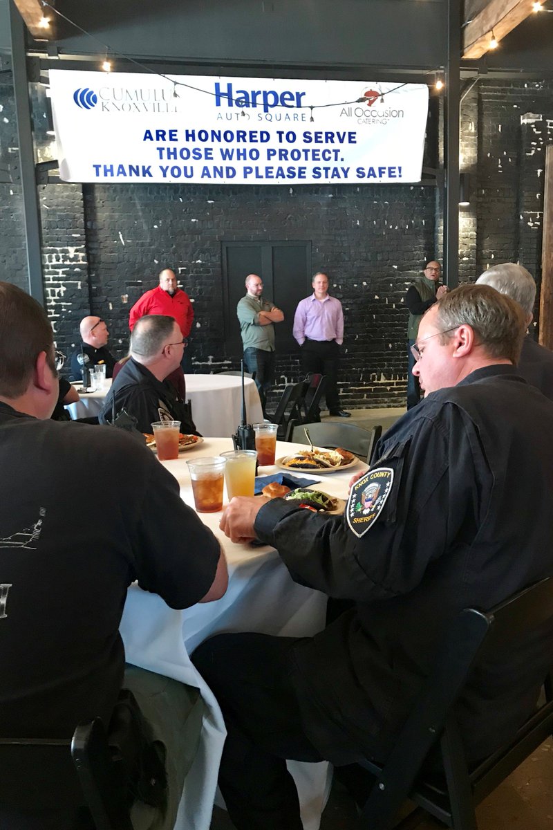 Thank you All Occasion Catering, Harper Auto Square, NewsTalk 98.7 and Cumulus Knoxville for providing the third annual Serving Those Who Protect luncheon today. We greatly appreciate your support.