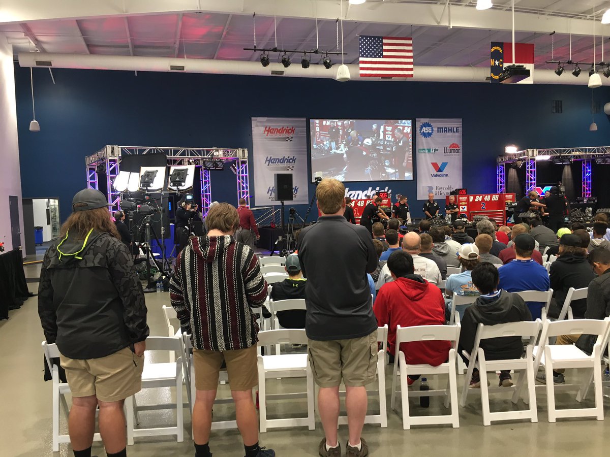 Auto Tech Students are getting Inspired at the Randy Dorton Hendrick Engine Build Showndown! #HickorySchools #nccte #makingconnections