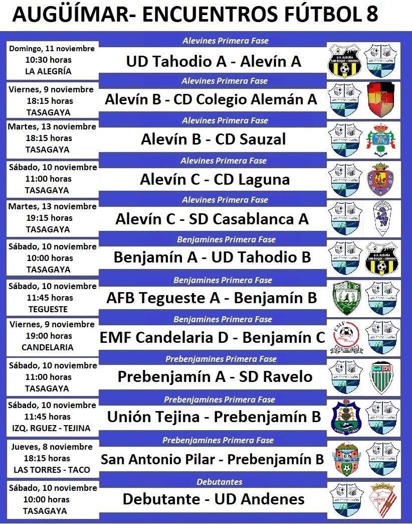 Guía de partidos de Fútbol-8 de nuestro club para este fin de semana