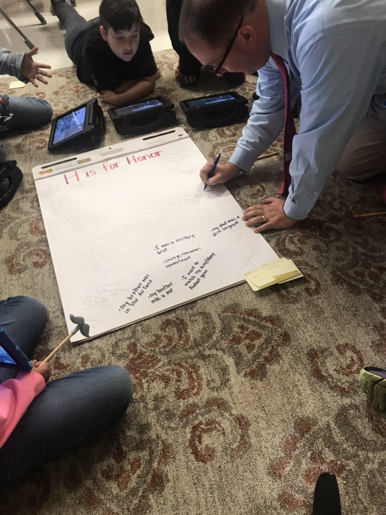 lmwharton's tweet photo. We were able to FaceTime a very special veteran who I love with all my heart, my dad, Ray Wharton. Mr. Meredith was able to join in and make some connections to, “H is for Honor” too! @DevinScillian @eameredith #PBEreads #wcpsmd https://t.co/nVqu7Rf5BR