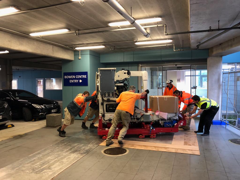 mont2e's tweet photo. Happy world Radiation Therapy day to us @CurryLogan @adnlng. How exciting that we get a brand new Truebeam delivered on this #iconic day! https://t.co/DhxMu25lfR