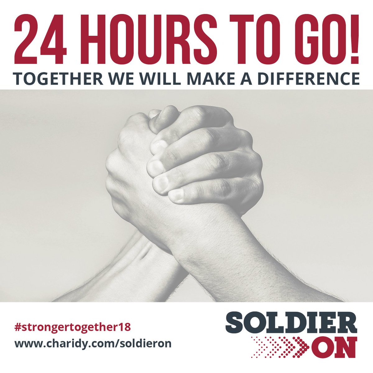 SoldierOnAust's tweet photo. Tomorrow you will have double the impact! On 09 November, all donations will be doubled and you can help us set a world record. Don't miss this incredible opportunity and don't forget to nominate others to get involved. #StrongerTogether18 https://t.co/Klw625LNFn https://t.co/LoQE2XdVKx