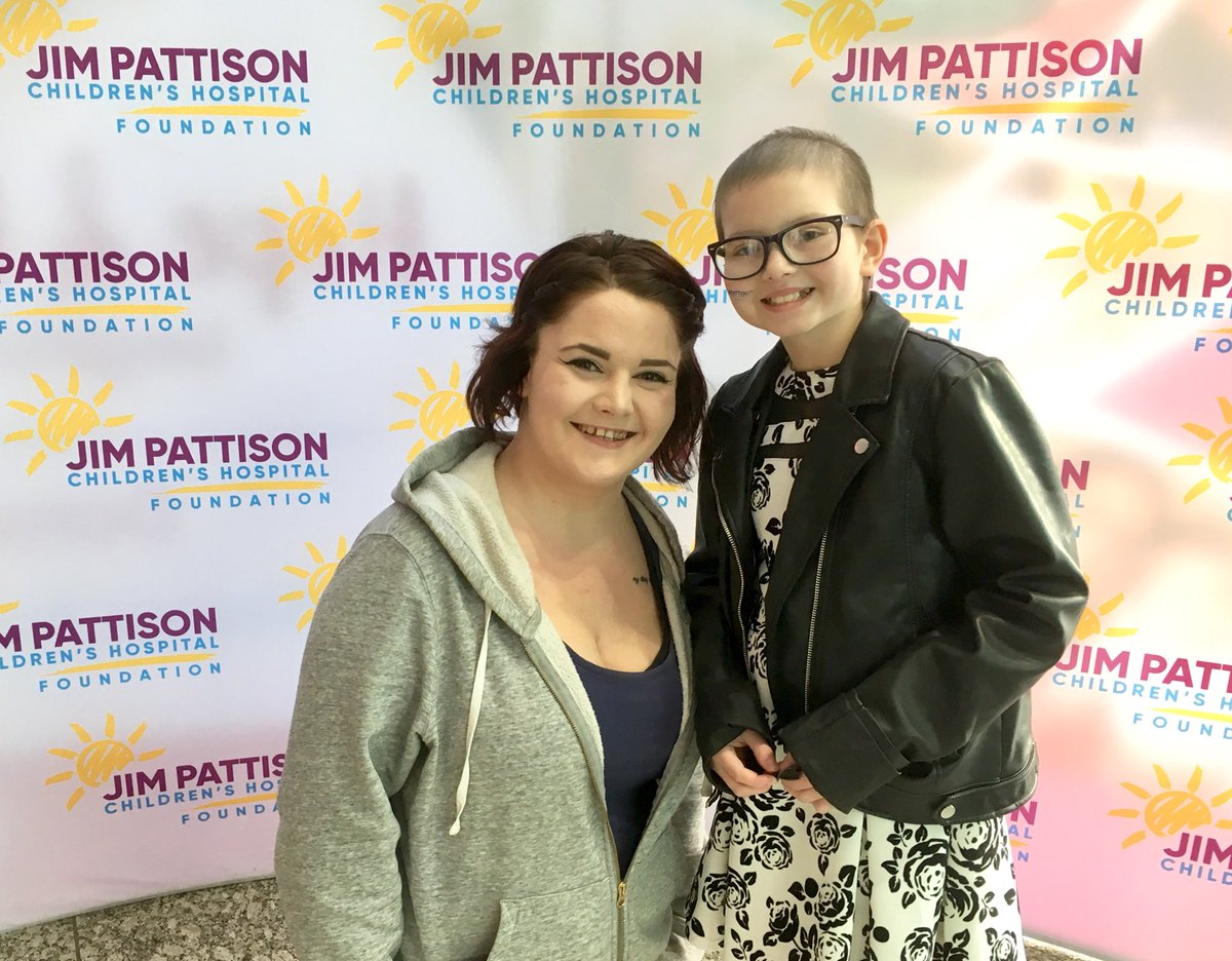 Two champions in one photo 💜 Former champion child Micaella is back to tell her remarkable story of having a 12 lb tumor removed from her stomach. Micaella and current champion child Payton both know how scary it is to have surgery. Use #KPlusS4Kids &amp; 1-888-808-KIDS to donate!