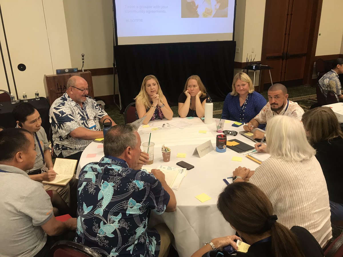 katiemartinedu's tweet photo. Awesome facilitators leading the “idea incubator” protocol to determine what we are going to stop doing, start doing and continue to create learner-centered schools of the future. #lsotf18
#sotfx #lcinnovation https://t.co/YbBxBCDJpn