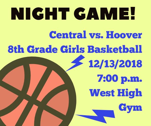 CentralWaterloo's tweet image. Middle School Night game at @WaterlooWest with @CentralWaterloo vs. @HooverWaterloo, December 13, 2018. @WaterlooSchools
