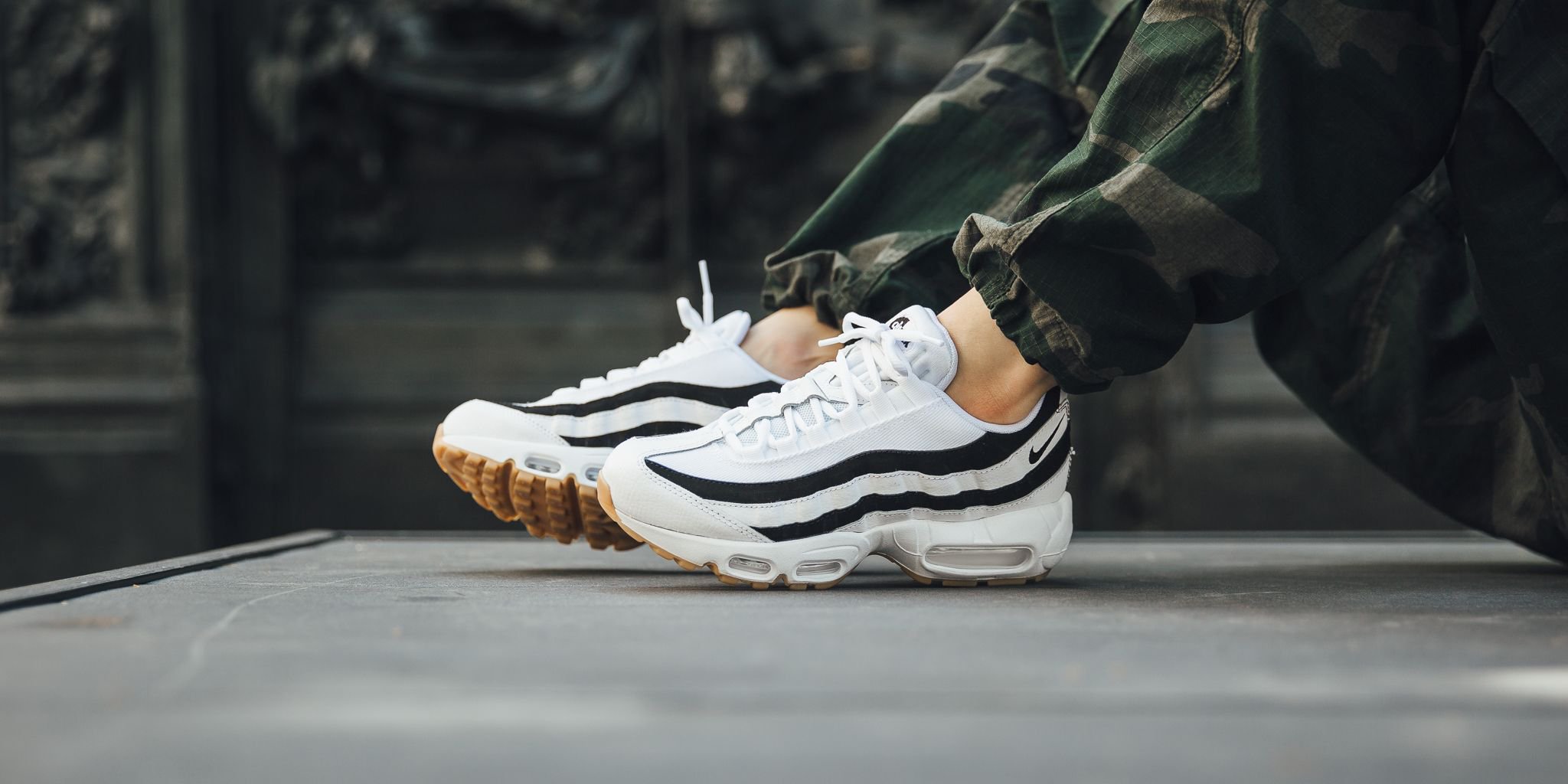 Nike wmns air max 95 white/ black-gum light brown top