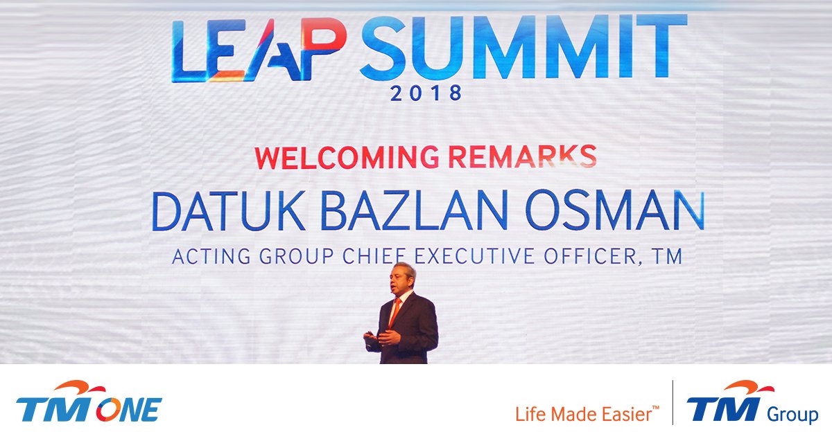 TM_One's tweet image. Great speech by Datuk Bazlan Osman as he highlights the importance of data and insights into people in the digital age. Stay tuned! #TMONE #TMONELEAP