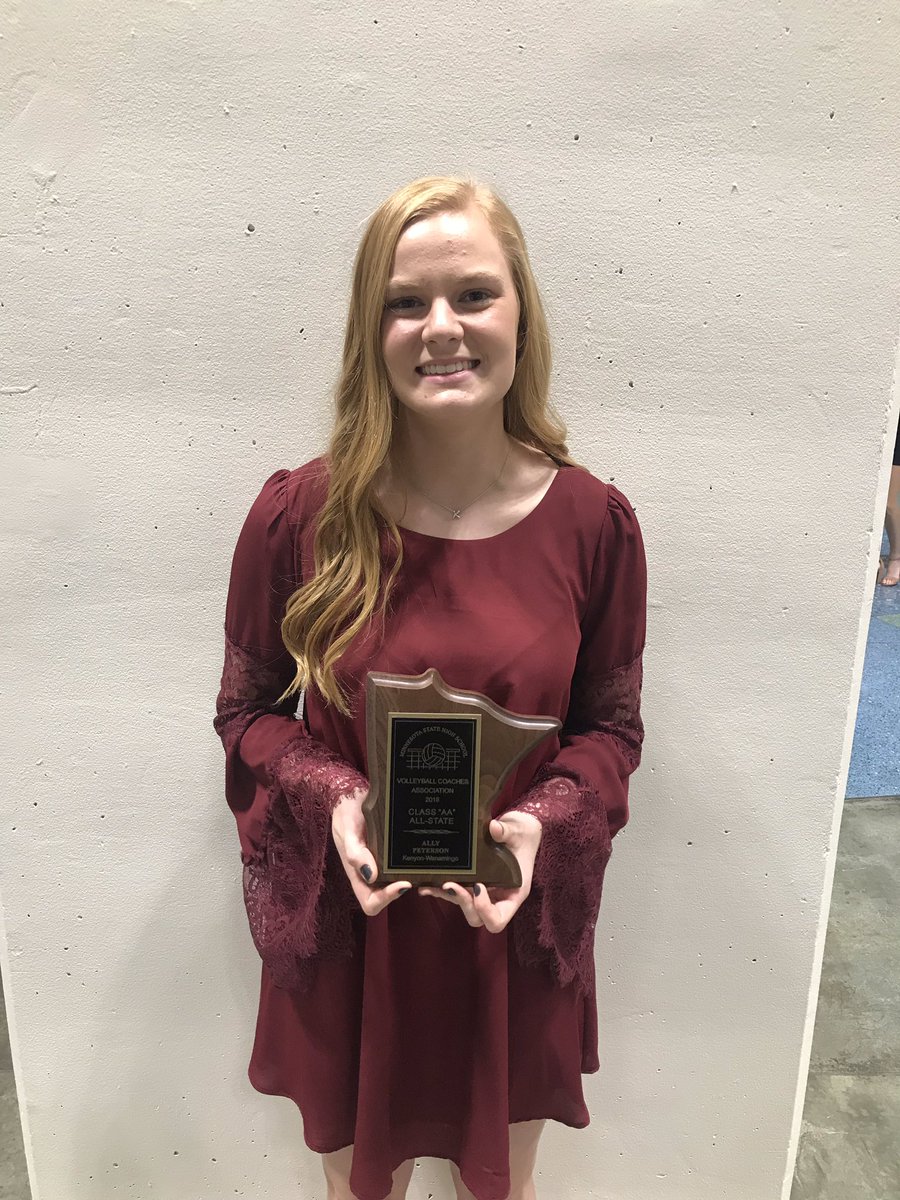 Congrats <a href="/AllyPeterson5/">Ally Peterson</a>  on receiving All State at the MN STATE Volleyball Banquet. We are so proud!  #kwvb