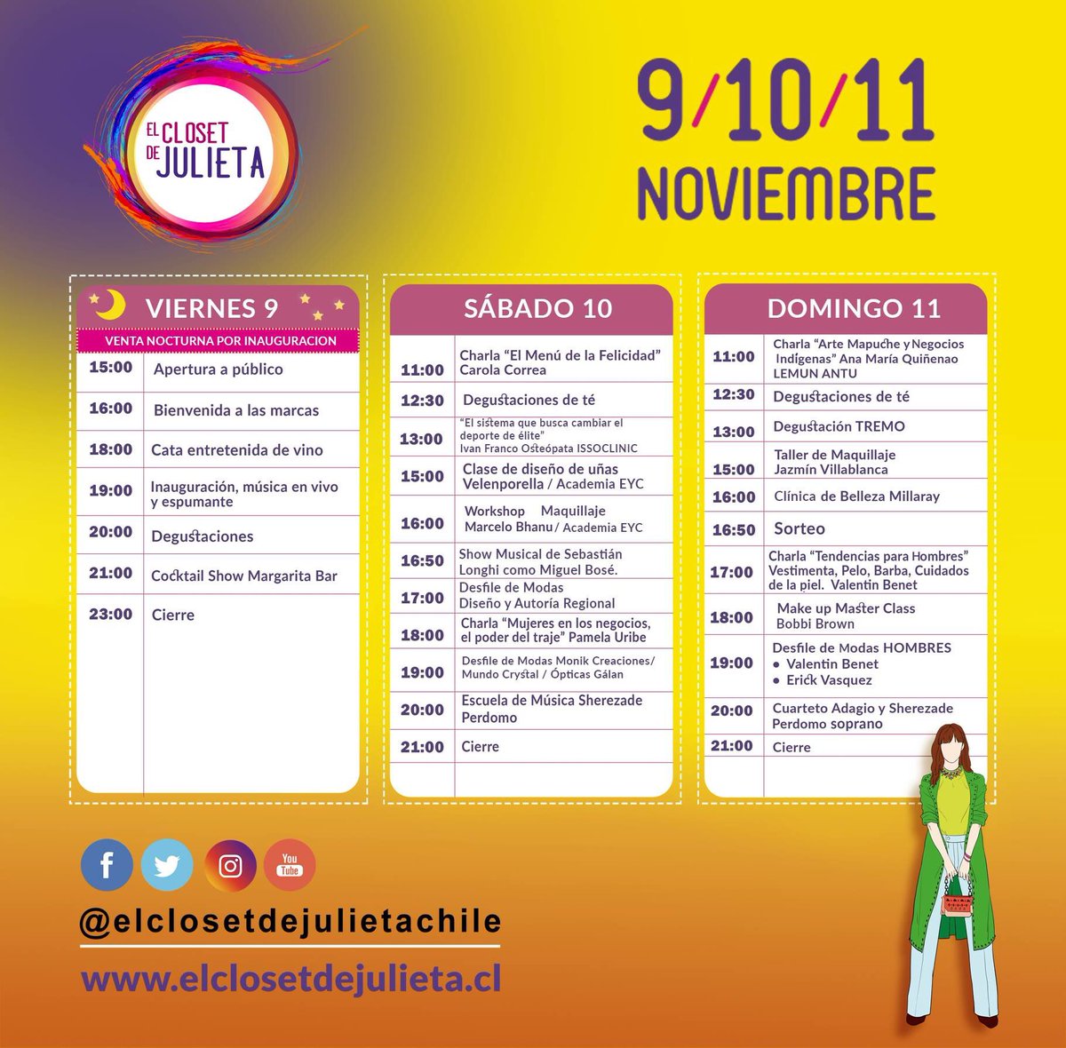 ¡No queda nada! Nos vemos este viernes, sábado y domingo en <a href="/centrosuractivo/">Suractivo</a> 😊

Conoce aquí el programa del Closet 💖más grande del centro sur de Chile 👇

#TodosSomosJulieta