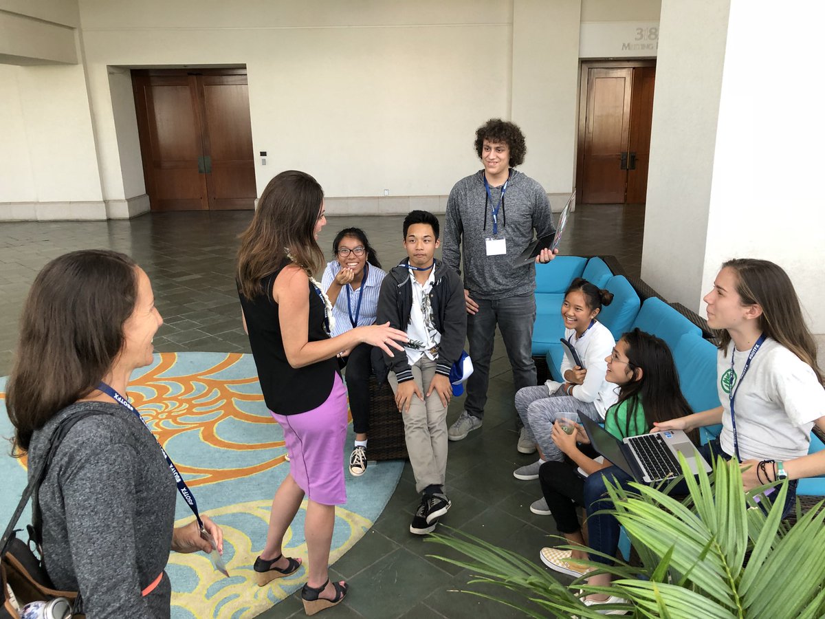 joshreppun's tweet photo. Twitter always asks what’s happening. What’s happening is HTA and SEEQS students are evaluating and assessing private and DOE school leaders’ future projects. Yup, student voice guided by Katie Martin. Did they understand what was going down? Oh, yes. #LSOTF18 @katiemartinedu https://t.co/T1eafn8H68