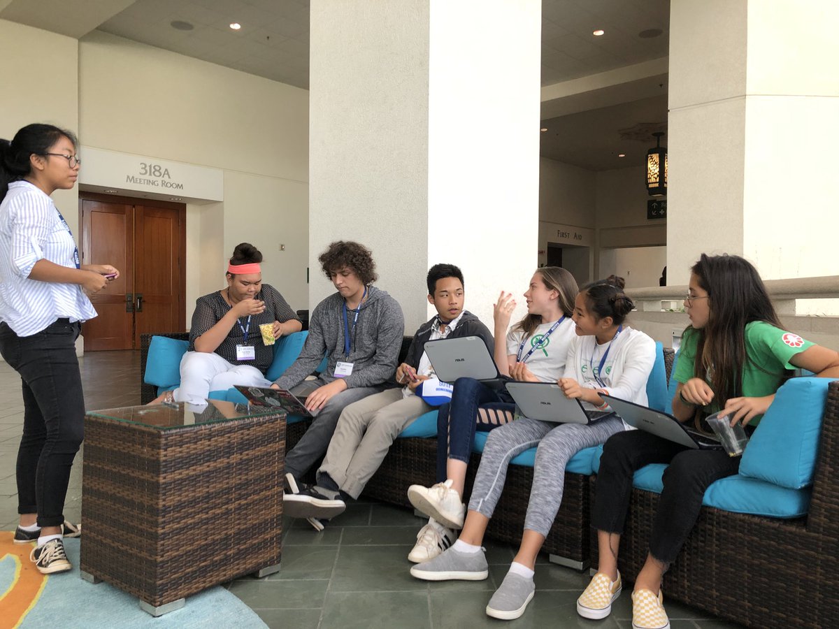joshreppun's tweet photo. Twitter always asks what’s happening. What’s happening is HTA and SEEQS students are evaluating and assessing private and DOE school leaders’ future projects. Yup, student voice guided by Katie Martin. Did they understand what was going down? Oh, yes. #LSOTF18 @katiemartinedu https://t.co/T1eafn8H68