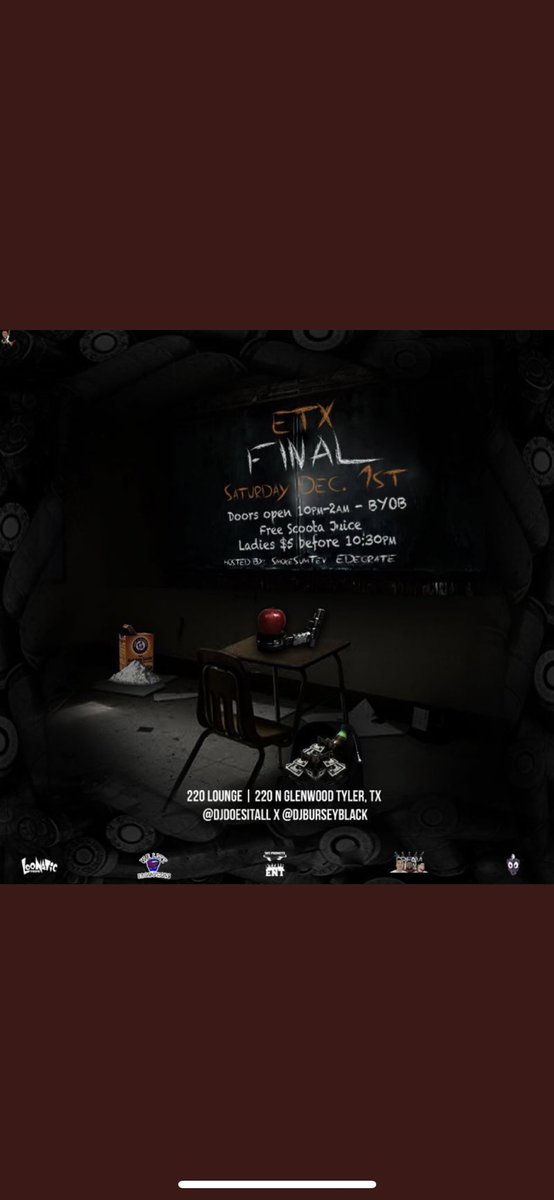 playamadechris_'s tweet image. December 1st ‼️

DOORS OPEN AT 10 🕺🏾🕺🏾🕺🏾

#TheETXFinal🚧🚧🚧

#WePromoteENT 🚁