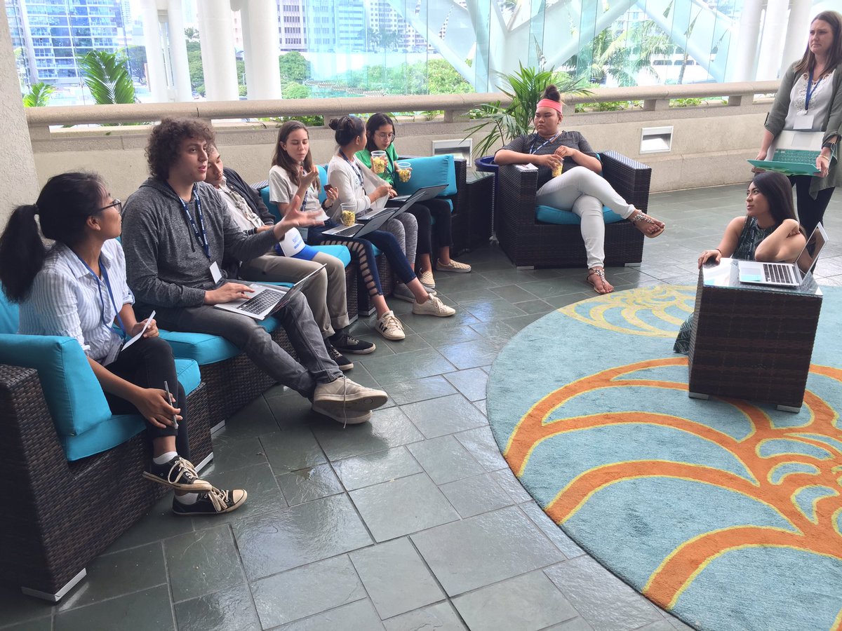 HawaiikidsCAN's tweet photo. School leader groups pitch their ideas to WAVE and @SEEQSHI student judges! #LSOTF18 #SOTF18 #SOTFX https://t.co/4giLvL0WiW