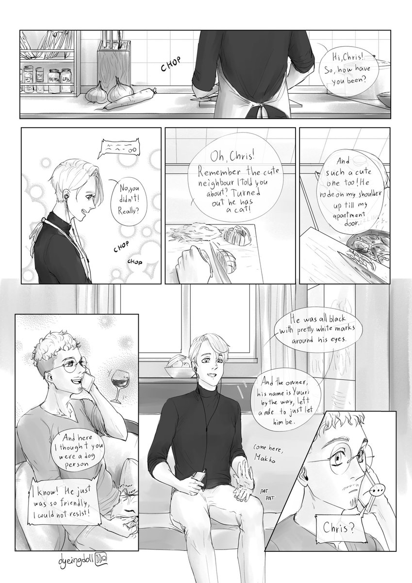dyeingdoll's tweet photo. Next page ~
Victor tells his friend about the cat and it's owner.
#shapeshifterau https://t.co/GLXJKzcESu