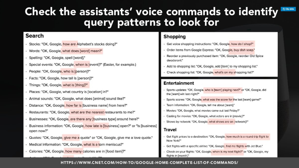 CyrusShepard's tweet photo. Expert knowledge bomb deck from @aleyda: Optimizing for Voice Search 2018 https://t.co/YbKrdEeREu https://t.co/IRMQCXm4XX