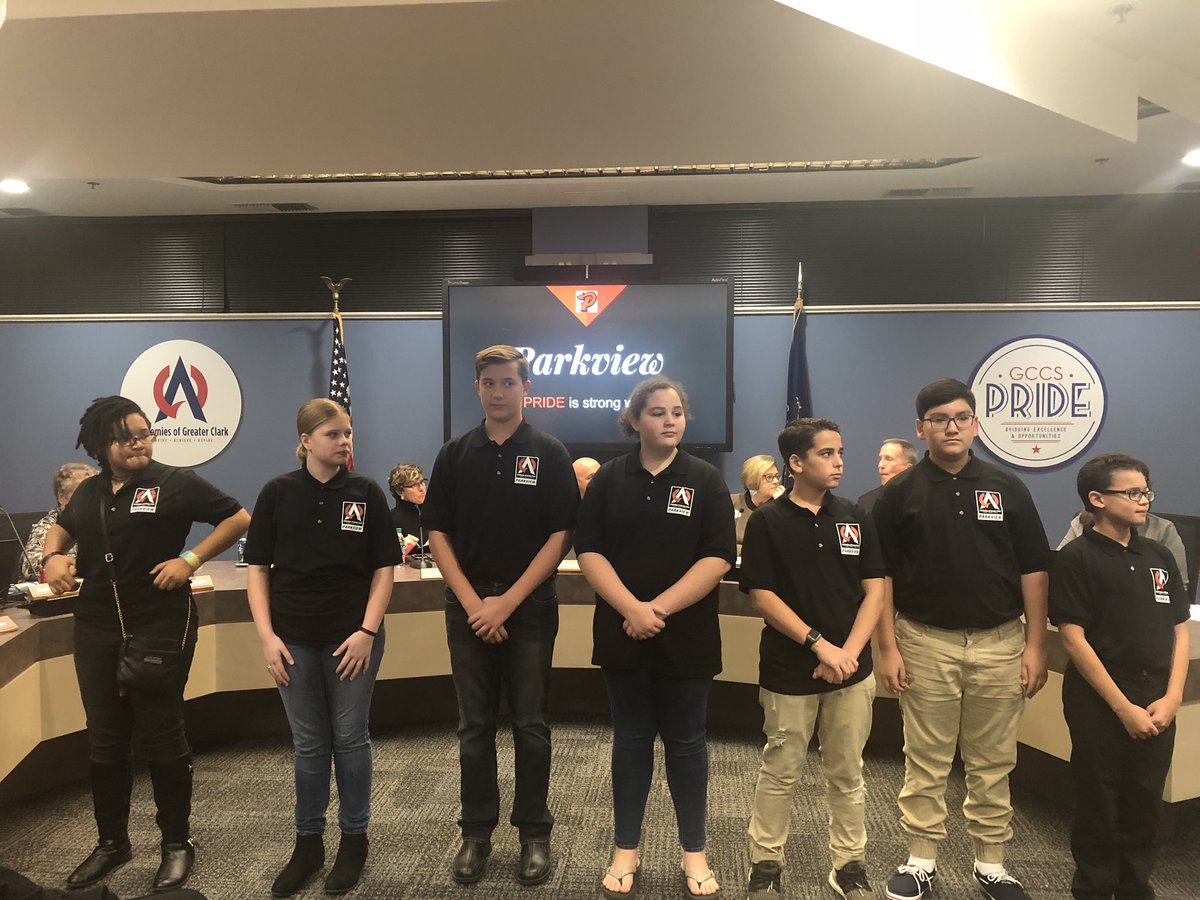 GCCSchools's tweet image. We are so excited to have our @Parkviewdevils Student Ambassadors at tonight’s school board meeting. #wearegccs #gccsPRIDE