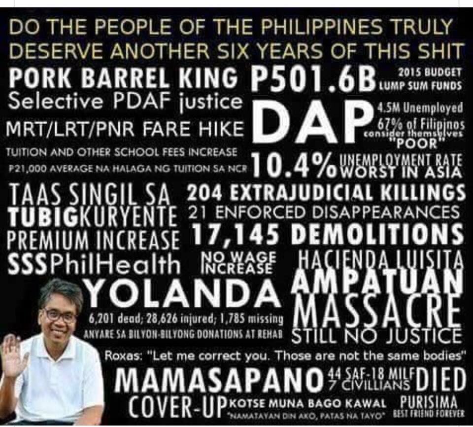 maria47215's tweet photo. @CoSky99 @itsginoh @noynoyaquino @ProjectMakinig Just remember all of these 👇🏻 - hindi na kailangan pang #Makinig ang kailangan #IBASURA2019👎🏻🎗😡 . Pansariling interes nila ang ginagawa nila hindi para sa bayan at mamamayang Pilipino .. sa Amin na taon na pamumuno mo .ano pa ang kailangan namin Pakingan ? 😡😡😡@noynoyaquino https://t.co/Bx62Wynz3m