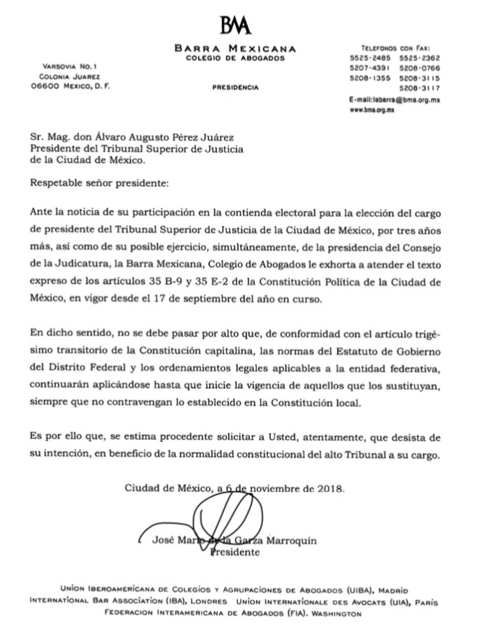 Barra Mexicana, Colegio de Abogados A.C. tweet media