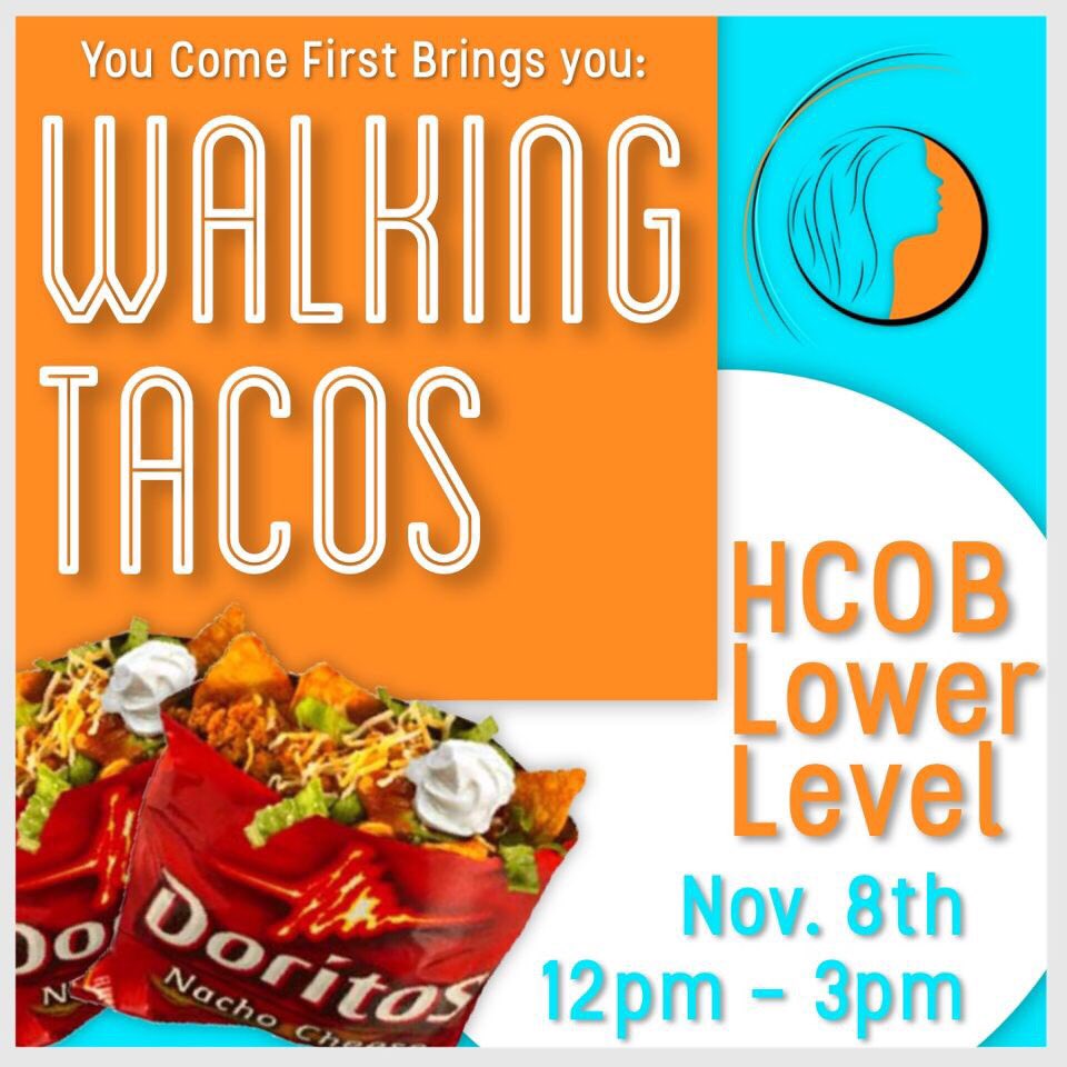 Youcomefirstwmu's tweet photo. We’re back again with another delicious fundraiser! Meet us tomorrow at HCOB to enjoy a Walking Taco on your way to class! #YouComeFirst https://t.co/zaRtCxBsON