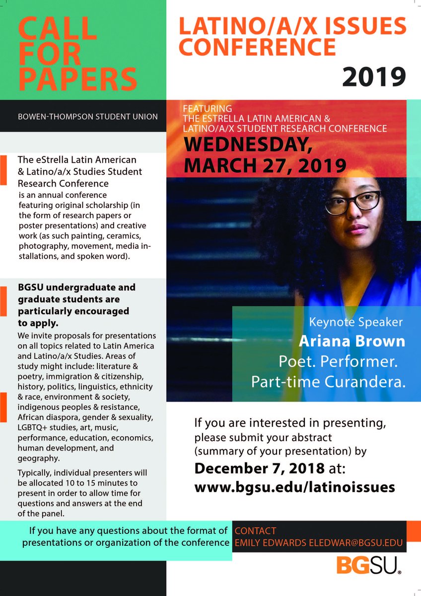 LICBGSU's tweet image. The 2019 @LICBGSU will take place on Wednesday, March 27, 2019.  Be part of our academic conference.  Submit an abstract here:  bgsu.edu/arts-and-scien…