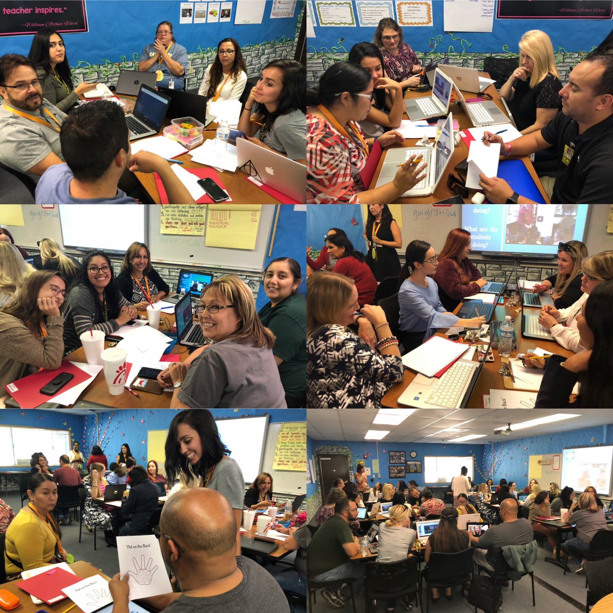 CasaLomaBCSD's tweet photo. Great learning at our Math Number Talks PD and shout out to @WMSofBCSD for the Pat on the back Idea! #teamCasaLoma #teamBCSD https://t.co/Oayv2Huzaf
