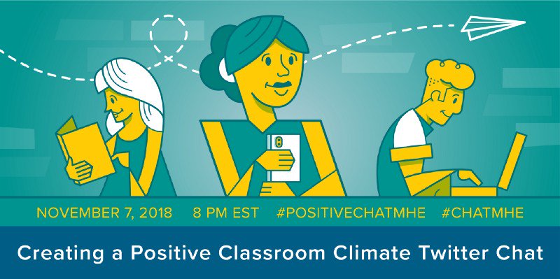 MHEducation's tweet photo. π£#PositiveChatMHE starts in 15 minutes! Fostering a Positive, Safe, and Supportive Classroom Environment: https://t.co/CjC1LQoPhk Hear from @wolkrogers, @SimplySuzy, @barrykid1, @DaringToTeach and more!
#SEL #chatmhe @mcgrawhillk12 https://t.co/l7aXP12e2N