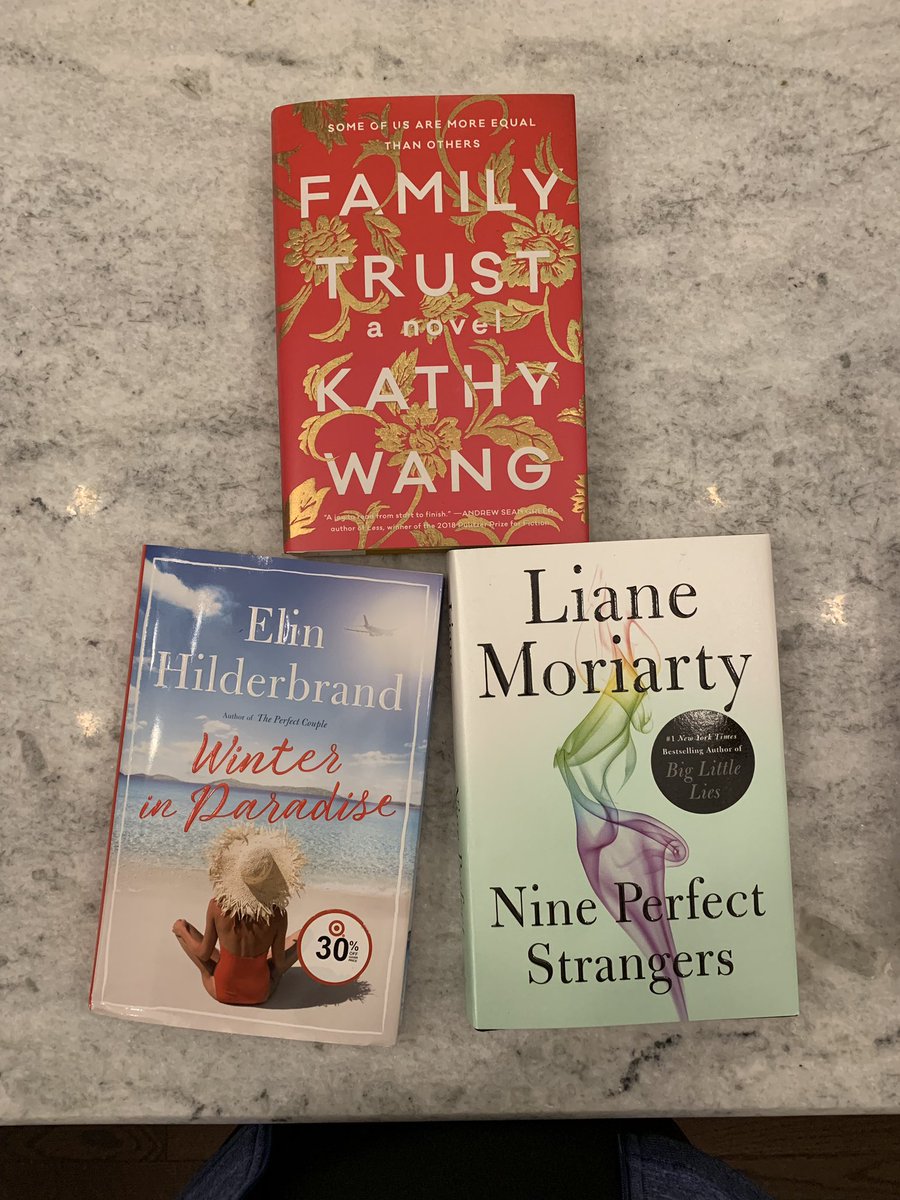 New books. Add wine. Add a blanket. Add a fireplace. = Perfection <a href="/elinhilderbrand/">Elin Hilderbrand</a> <a href="/bykathywang/">Kathy Wang</a> #LianeMoriarty  Thank you all in advance for these beauties...I can’t wait to dig in! #happymama