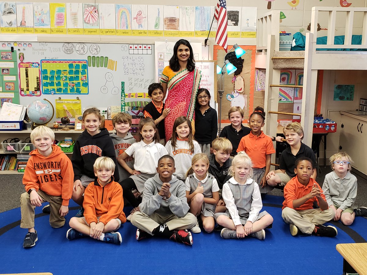 Ensworth's tweet photo. Many thanks to the generous parent who came by to shine a little light on the Hindu celebration of Diwali today! #ThinkOutsidetheClass #JoyInLearning https://t.co/PrDON5rmYn