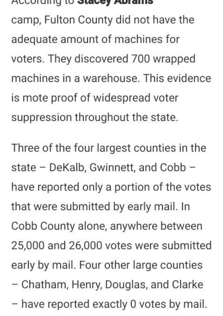 MelRisHere's tweet photo. @Perduesenate @BrianKempGA Nice selfie.

Why were unused voting machines withheld from sites?
Have all votes been counted?

Have the results been certified and accepted according to state law?

If so, then, congratulations.
If not, then, why not, and, why are you declaring victory prematurely? #KempFraud https://t.co/ciA4EtRDGf