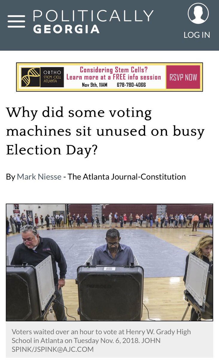 MelRisHere's tweet photo. @Perduesenate @BrianKempGA Nice selfie.

Why were unused voting machines withheld from sites?
Have all votes been counted?

Have the results been certified and accepted according to state law?

If so, then, congratulations.
If not, then, why not, and, why are you declaring victory prematurely? #KempFraud https://t.co/ciA4EtRDGf