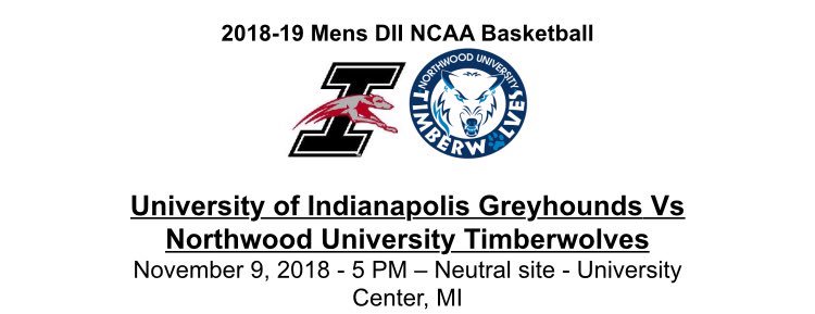 _mikebray_'s tweet photo. The UIndy Greyhounds open up their season Friday at 5pm against the Northwood University Timberwolves. When these teams faced off last season, Northwood took home the win 73-71. 🏀 #uindy #northwooduniversity #comm315 https://t.co/Q0ZGUkuMn9