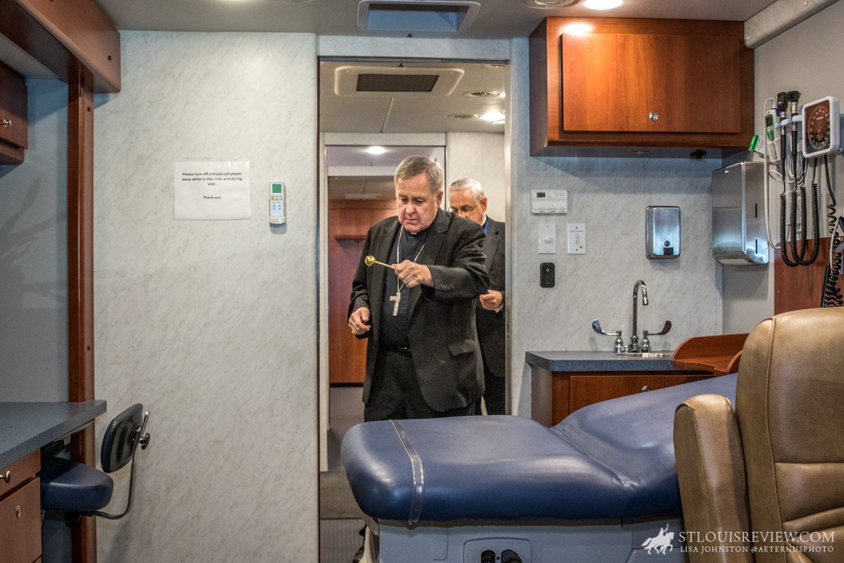 StLouisReview's tweet photo. Blessing of the Rural Parish Mobile Clinic by Archbishop Robert Carlson so @archstl can bring health care services to the poor. Read more: https://t.co/0xR7UMVyIE https://t.co/rkEQXBZIVH