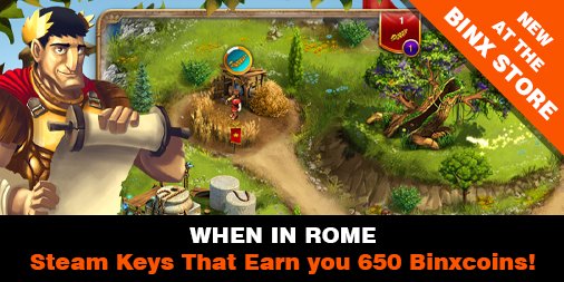 binxtv's tweet photo. What to do #WhenInRome? GAME, of course! Pick up this #Steam key today at the #BinxStore. Put yourself in the shoes of Flavius, experienced Roman warrior. Earn 250 #BinxCoins while your at it ;) | https://t.co/i9dNJkU4Cw @Twitch @YouTubeGaming https://t.co/FoeVUS7i3O