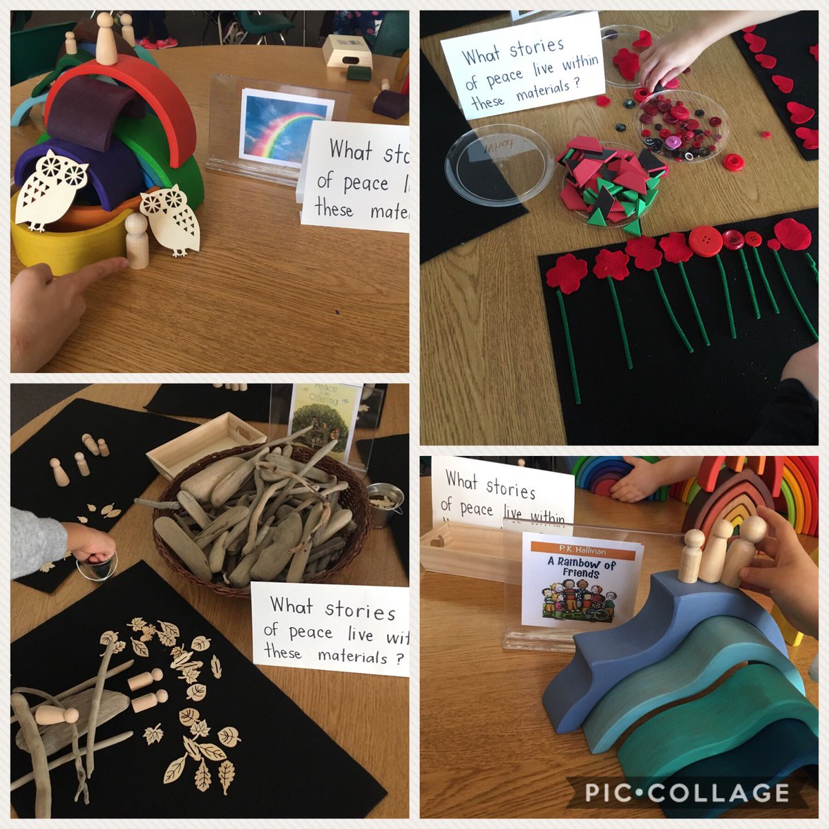Playing with story workshop and loose parts as we think about stories of peace. <a href="/HollyburnElemen/">Hollyburn Elementary</a>