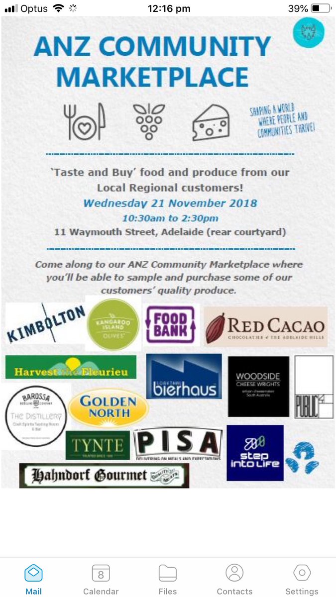 ANZ Community Market Day, 11 Waymouth Street Building on Wednesday 21st November. We have plenty of produce including, Kim Bolton Wines, Barossa Distilling Company, Harvest the Fleurieu and many more..Support local small businesses #anzcommunitymarket #foodies #SAFood #Adelaide