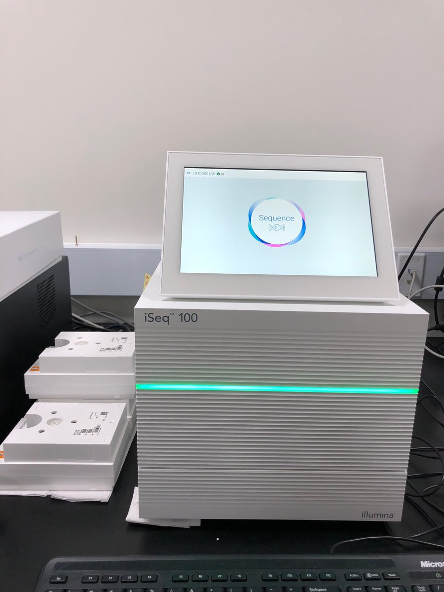 We are enjoying <a href="/illumina/">Illumina</a> #iSeq system.
An excellent toy for #Microbiology :)  So tiny but still strong!!