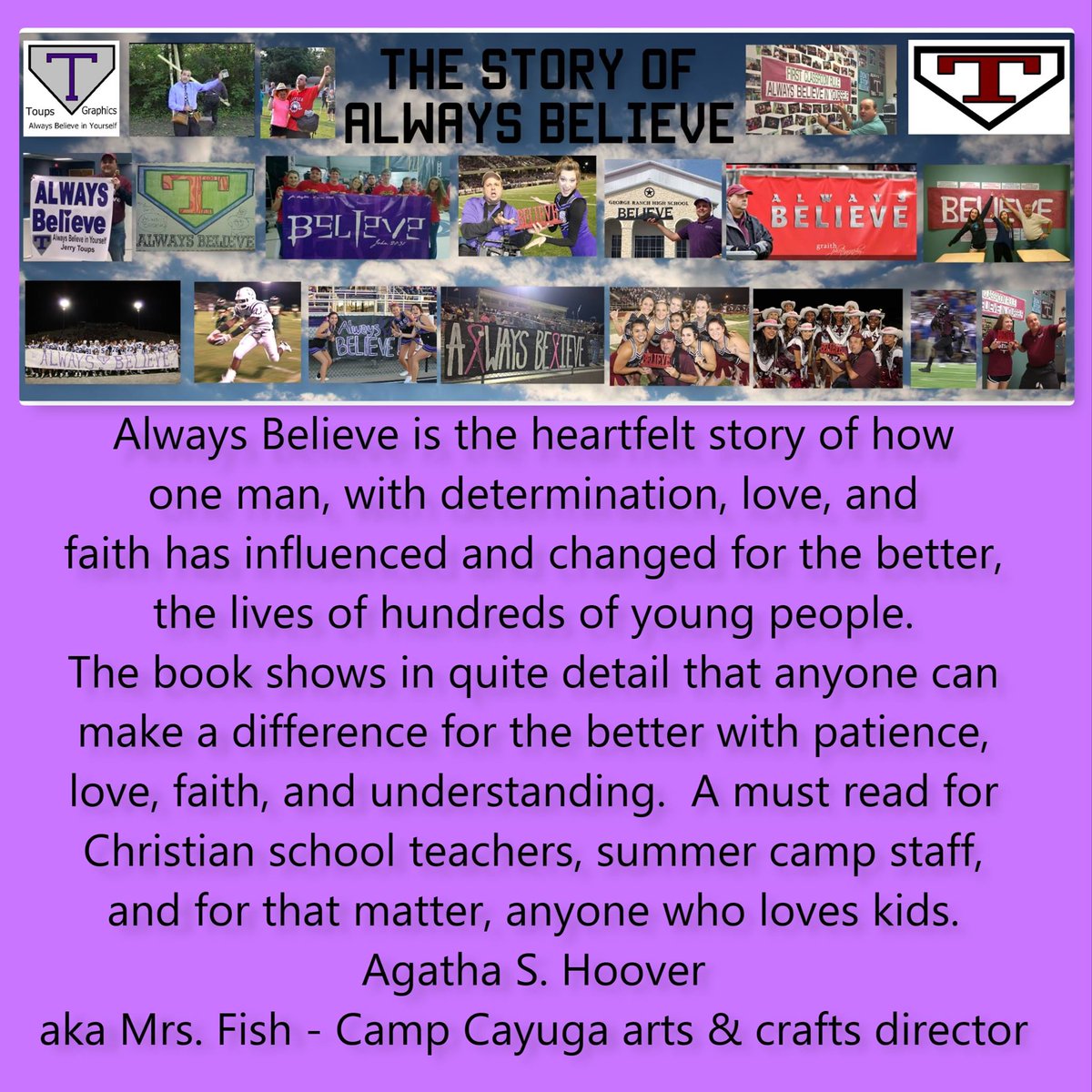 Toups_J's tweet photo. #positivechatmhe A8 Jerry Toups HS Math Tr by Houston I have written a book just about this chat theme. "The Story of Always Believe" coming out soon! Being POSITIVE WILL inspire not just your Ss but also your coworkers! #AlwaysBelieve https://t.co/6XKlNtwhcj
