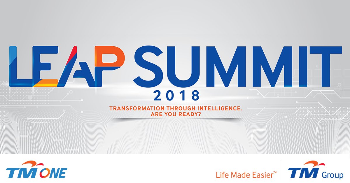 TM_One's tweet image. Missing out on LEAP SUMMIT 2018, Fret not register here bit.ly/2zAqG28 and join us as we embark on your digital transformation #TMONE #TMONELEAP