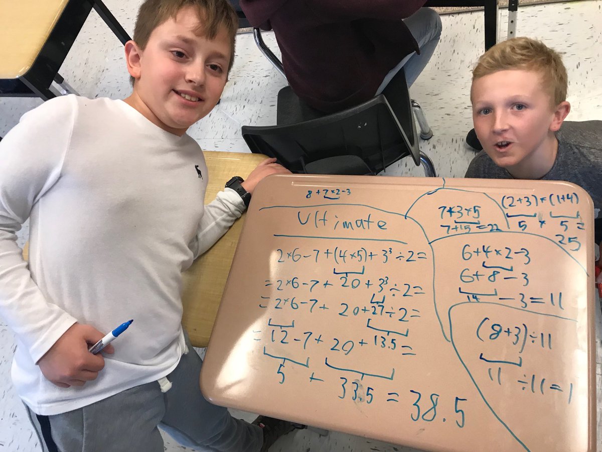 silvestried's tweet photo. Order of operations using dry erase to express our thinking in 5/6 Silvestri #BEDMAS #usingourskills #makingmathfun โฆ@Mme_Cowanโฉ โฆ@belleriverbucsโฉ โฆ@ConnieBuckler1โฉ https://t.co/YZjrlibvpV