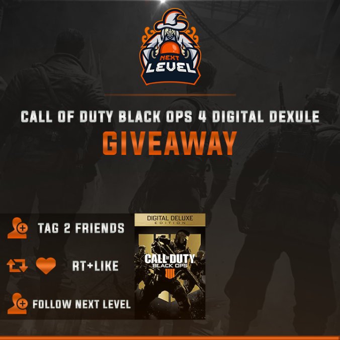 NextLevelLLC_'s tweet image. You guys asked, We answered.

Next Level is going to giveaway 1 COPY OF CALL OF DUTY: BLACK OPS 4 DIGITAL DELUXE EDITION *PS4* 🎮

Winner Picked: 11/30 @ 9:00 PM EST.

Rules To Enter:
- Tag 2 Friends
- FAV &amp;amp; RT
- Must be following Next Level.

#LevelUp🧡

Good Luck 😎