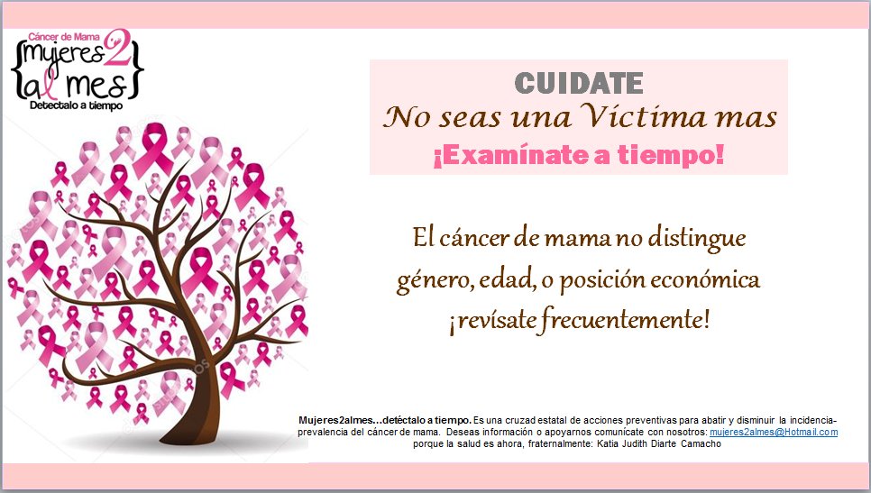 Kjdc0401's tweet photo. Entre más pronto se detecte el cáncer de mama es mejor. No seas una más y únete a este proyecto autoexplorándote 2 veces al mes. #sermedicoesunabendición @medicosconcausa https://t.co/xJVPY55K0n