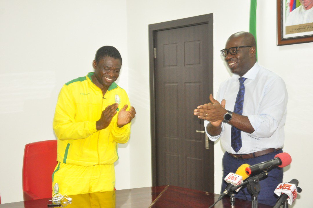 GovernorObaseki's tweet photo. 3. 
I commend my deputy, Hon. Philip Shaibu, for the giant strides made in rebranding the club. https://t.co/Jx4AUclQOr