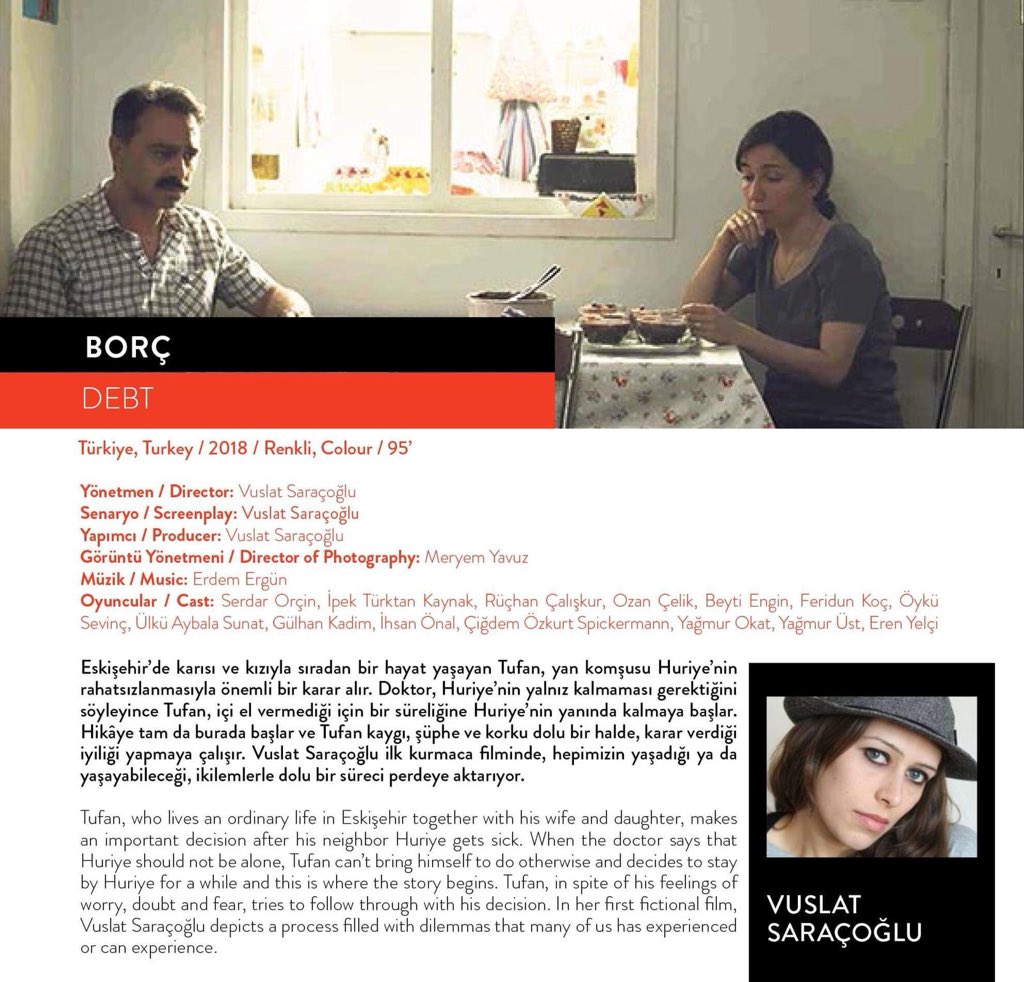 sinemardin's tweet photo. Neden Tarkovski Olamıyorum? filminde oyunculuğuyla tanıdığımız Vuslat Saraçoğlu’nun ilk filmi BORÇ, bugün 12. SineMardin Film Festivali kapsamında Mardin AVM Cinemaximum Sinemaları salon 2’de 17:00 seansında yönetmen ve oyuncu Serdar Orçin’in katılımıyla gösterimde. https://t.co/O5CN2qcLgy